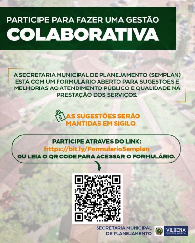 Semplan disponibiliza formulário para população apontar melhorias nos serviços da secretaria