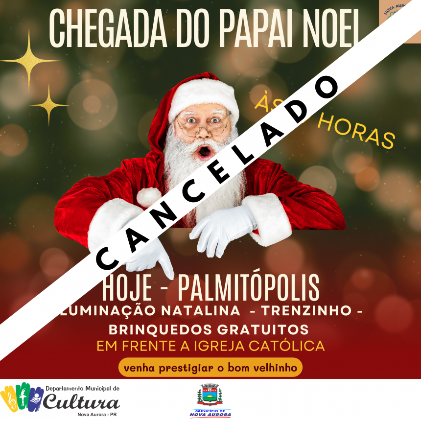 Administração informa sobre cancelamento de evento natalino