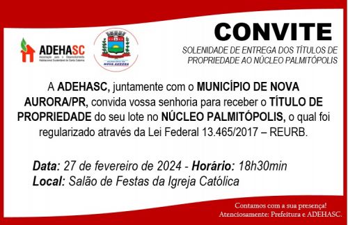 Dia 27 de fevereiro, terça-feira as 18h30 no Salão de Festas da Igreja Católica em Palmitópolis