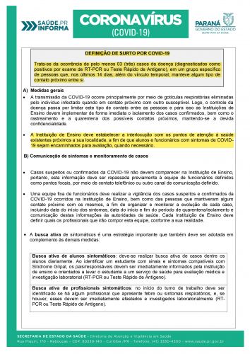 Nota orientativa do Governo do Paraná