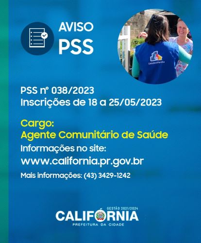 PSS nº 038/2023 - Agente Comunitário de Saúde