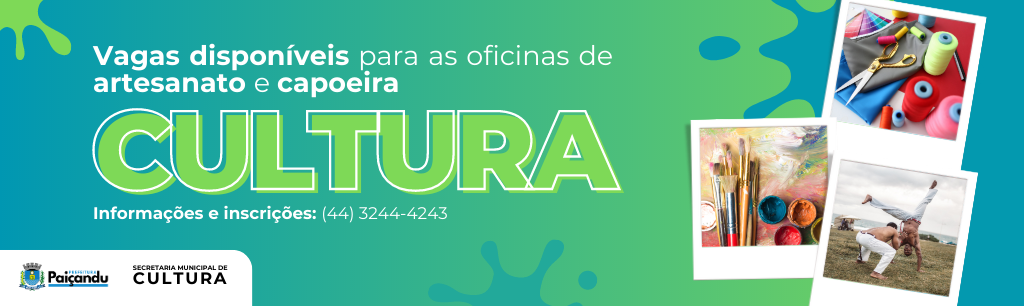 Vagas disponíveis para as oficinas de Artesanato e Capoeira