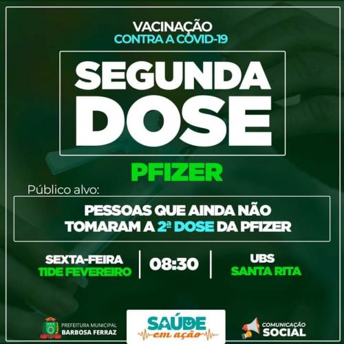 Confira nosso cronograma de vacinação para essa semana na CIDADE e nos DISTRITOS.