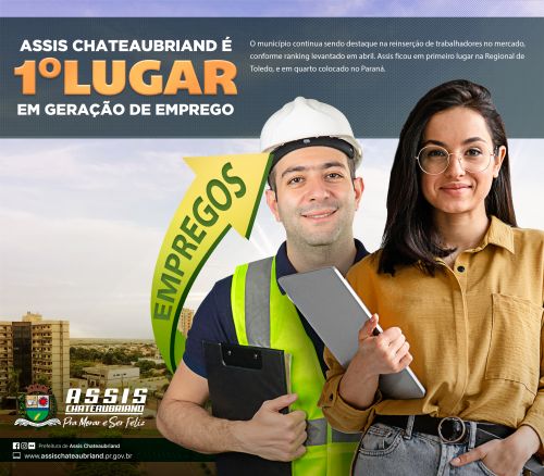 Município conquista 1º lugar no ranking de empregos na Regional de Toledo